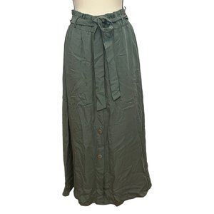 Armine Maxi Paperbag Skirt, Olive Green,  Size: 42 (L/XL)